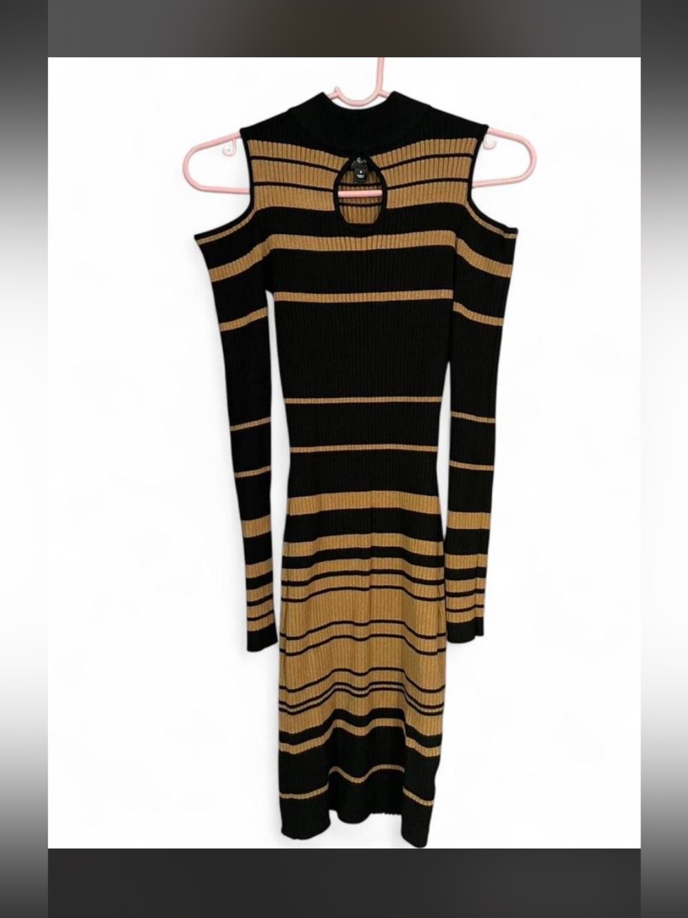 Striped black/tan dress